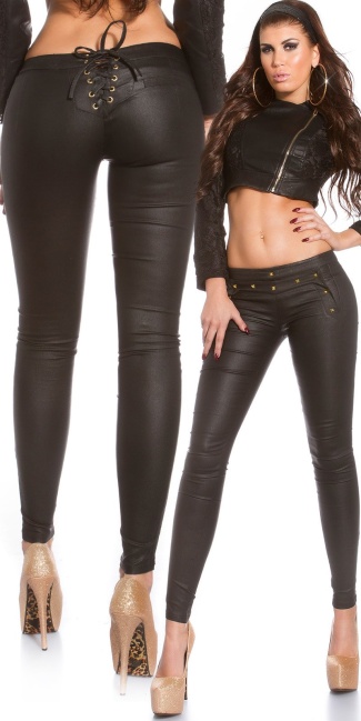 KouCla pants + studs & lacing Black